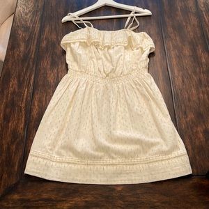 Light weight, elastic cream and gold sundress